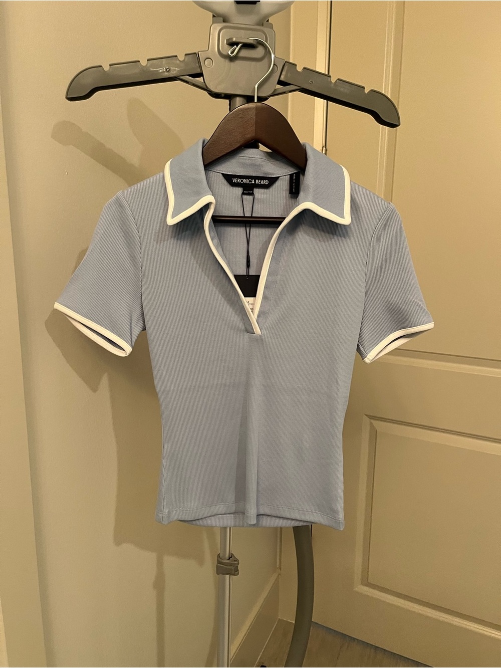 Veronica Beard Kearney Light Blue Polo Shirt